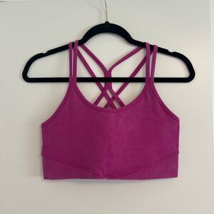 Women's Pink Strappy Sports Bra
